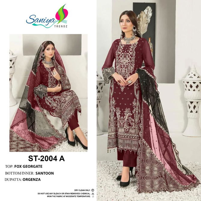 Saniya ST 2004 Fancy Festive Wear Wholesale Pakistani Salwar Suits Catalog